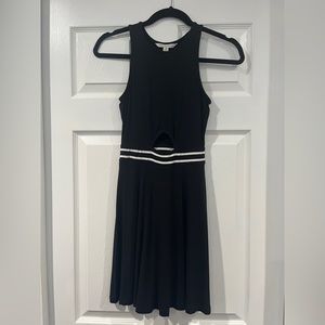 NWT Womens Black American Eagle Keyhole Casual Skater Dress